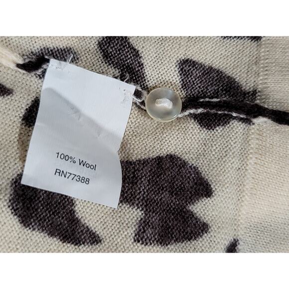 J.Crew Leopard Print Teddie Wool Sweater Cardigan Button Front Long Sleeve Sz M - Picture 14 of 15